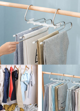 5 In 1 Wardrobe Hanger Multi-functional Clothes Hangers Pants Stainless Steel Magic Wardrobe Clothing Hangers For Clothes Rack