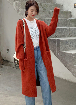 Autumn And Winter Clothing New Loose Mid-length Knitted Coat For Women