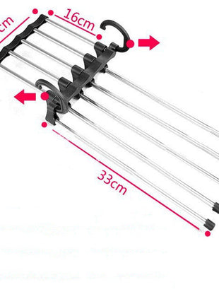 5 In 1 Wardrobe Hanger Multi-functional Clothes Hangers Pants Stainless Steel Magic Wardrobe Clothing Hangers For Clothes Rack