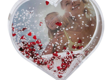 Dorr Heart Shaped Snow Globe with Snow and Red Hearts