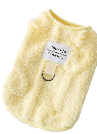 Autumn And Winter Dog Clothes Can Pull Simple Solid Color Two-legged Down Jacket Cat Warm Vest Pet Clothing