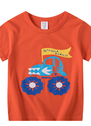 Children's Short Sleeve Boys And Girls T-shirt Cartoon Half Sleeve Top