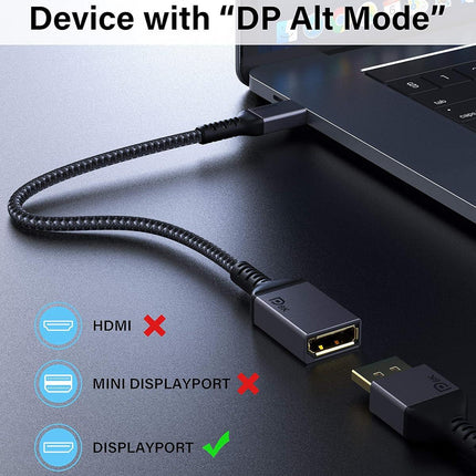 USB C to DisplayPort Adapter 8K@60Hz Thunderbolt 3 to DP Adapter HBR3 Mac & Win