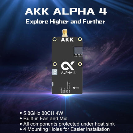 AKK Alpha 4 5.8GHz 25mW-4W 80CH Long Range VTX