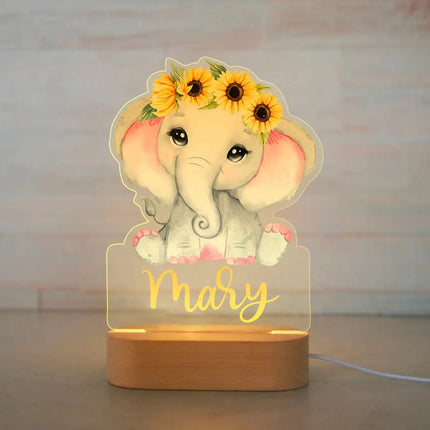 Children Animal Night Light with Custom Name