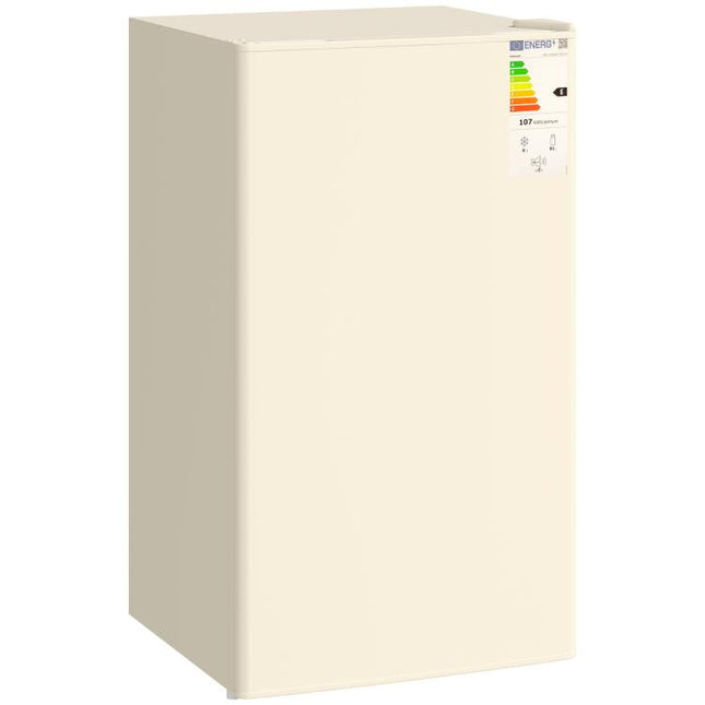 Under Counter Fridge, 91L Small Fridge with Chiller Box, Removable Shelf, Reversible Door, Adjustable Legs, Mini Refrigerator, Beige