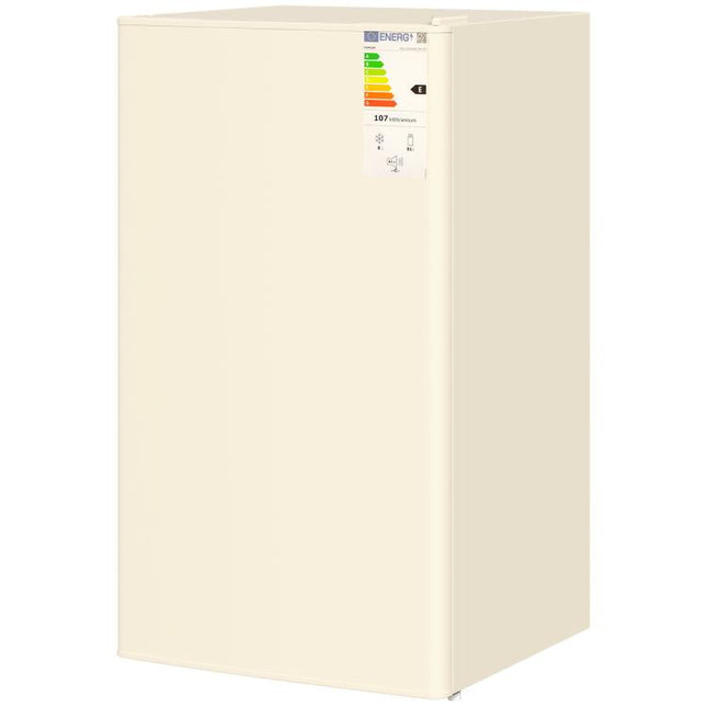 Under Counter Fridge, 91L Small Fridge with Chiller Box, Removable Shelf, Reversible Door, Adjustable Legs, Mini Refrigerator, Beige
