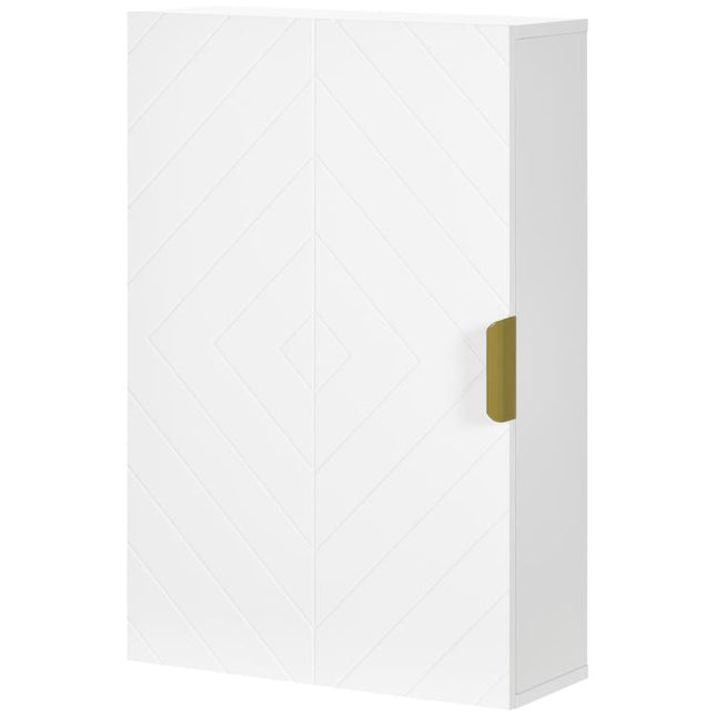 Bathroom Wall Cabinet, Over Toilet Storage Cupboard with Adjustable Shelves for Hallway, Living Room, White