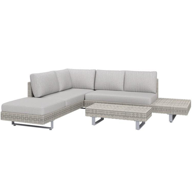 Three-Piece Rattan Sofa Set, with Cushions - Grey
