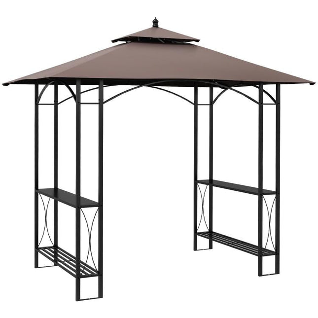 2.5 x 1.5m BBQ Tent Canopy Patio Outdoor Awning Gazebo Party Sun Shelter - Coffee