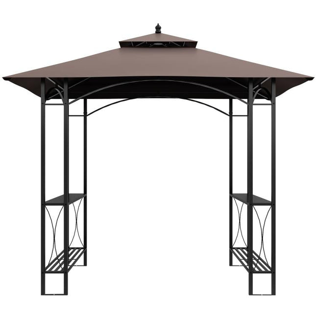 2.5 x 1.5m BBQ Tent Canopy Patio Outdoor Awning Gazebo Party Sun Shelter - Coffee