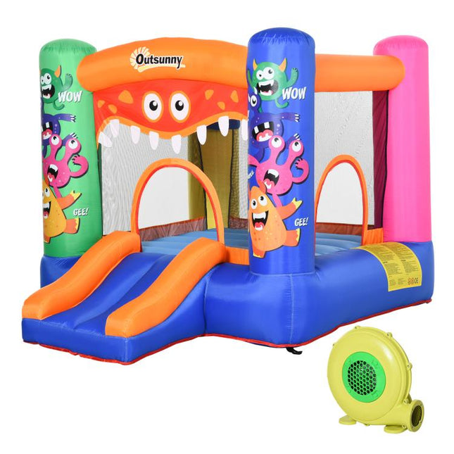 Bouncy Castle Inflatable Basket Trampoline Slide Monster Design 2.9 x 2 x 1.55m