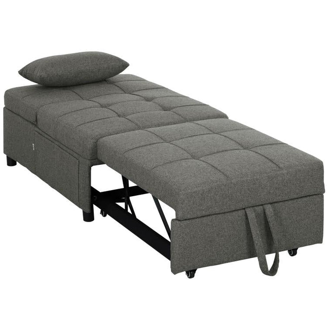 Four-In-One Single Sleeper Chair - Dark Grey