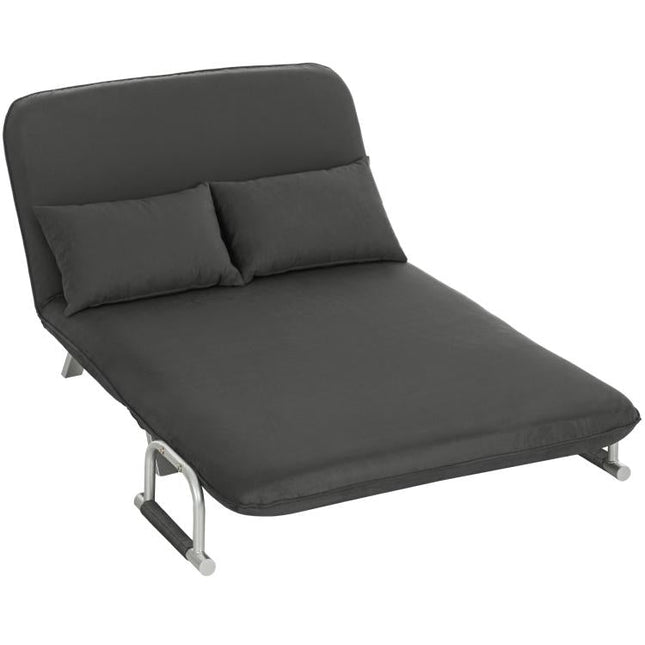 Two-Seater Click-Clack Sofa Bed - Charcoal Grey