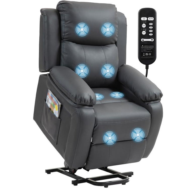 Riser and Recliner Chair Vibration Massage for Elderly Dark Grey