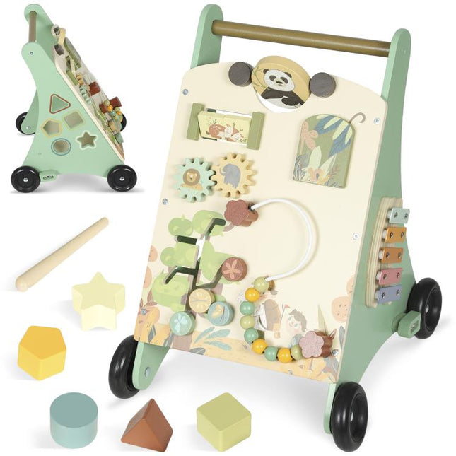 Wooden Baby Walker Toys with Speed Control for 18+ Months Green