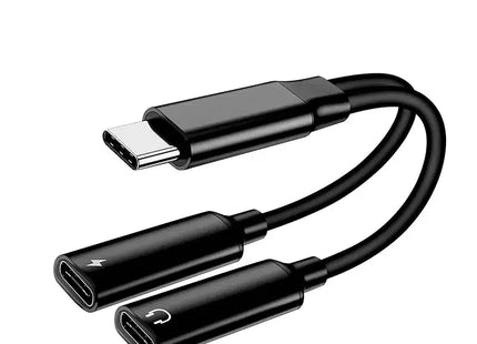 USB C to Dual USB C Adapter - Charging & Audio Splitter - AUX012