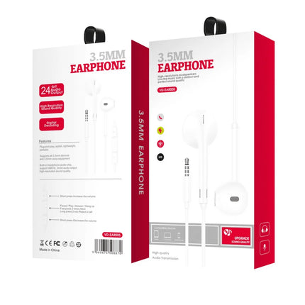 Wired Earphone 3.5mm Aux White (VD-EAR005)
