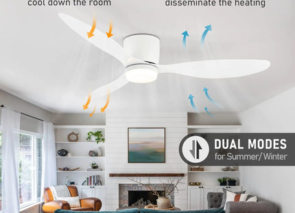 Ceiling Fan With Light, 6-speed choice, Reversible DC motor