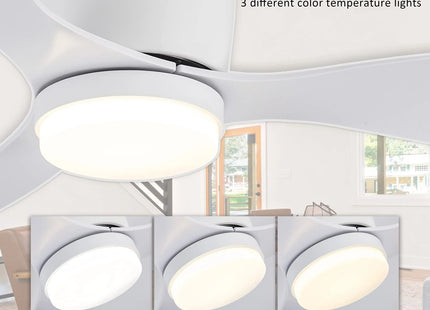 Ceiling Fan With Light, 6-speed choice, Reversible DC motor