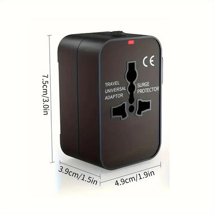 Universal Travel Adapter International All in One PD20W & QC18W Power Plug Wall Charger USB C Charging Ports for USA EU UK AU