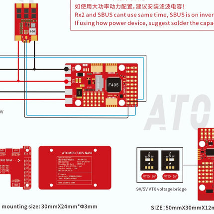 AtomRC F405 Navi Fixed Wing Flight Controller
