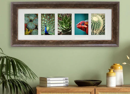 Kenro Bergamo Rustic Series 7x5 Triple Photo Frame - Brown