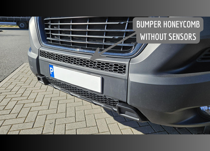 For Peugeot Boxer Bumper Honeycomb Grille | Matte Black Front Styling Upgrade | Non Parking Sensor Version | Van-X