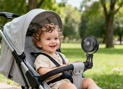 baby plus Rechargeable Stroller Fan - Black