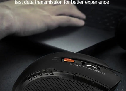 2.4G Wireless Black Mouse - 1600DPI Optical PC Computer Gaming USB Receiver