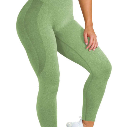 Seamless Yoga Pants - Moisture-Wicking Comfort in Stylish Brown for Gym and Everyday Wear