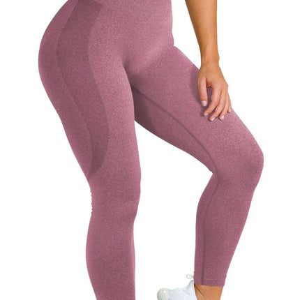 Seamless Yoga Pants - Moisture-Wicking Comfort in Stylish Brown for Gym and Everyday Wear