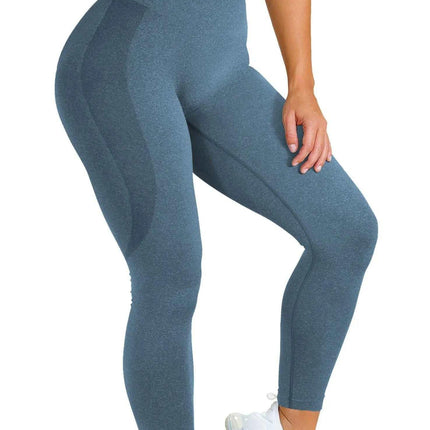 Seamless Yoga Pants - Moisture-Wicking Comfort in Stylish Brown for Gym and Everyday Wear