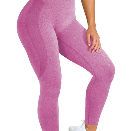 Seamless Yoga Pants - Moisture-Wicking Comfort in Stylish Brown for Gym and Everyday Wear