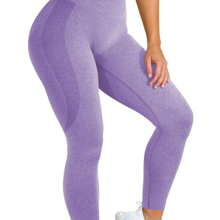 Seamless Yoga Pants - Moisture-Wicking Comfort in Stylish Brown for Gym and Everyday Wear