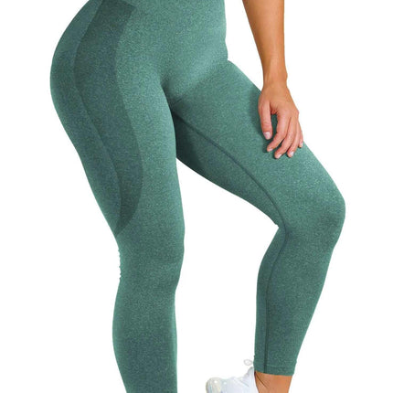 Seamless Yoga Pants - Moisture-Wicking Comfort in Stylish Brown for Gym and Everyday Wear