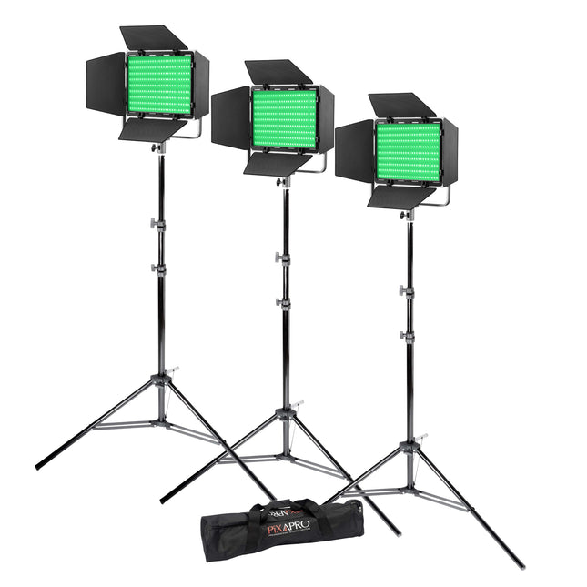Godox Litemons LP600R RGB LED Continuous Three Head Panel Lighting Kit