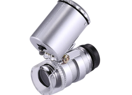 Mini Portable 60X Jewelry Appraisal Microscope with LED Light & Currency Detecting Function