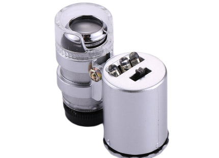 Mini Portable 60X Jewelry Appraisal Microscope with LED Light & Currency Detecting Function
