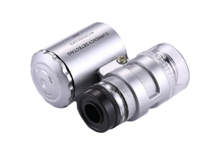 Mini Portable 60X Jewelry Appraisal Microscope with LED Light & Currency Detecting Function
