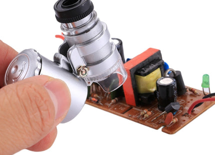 Mini Portable 60X Jewelry Appraisal Microscope with LED Light & Currency Detecting Function
