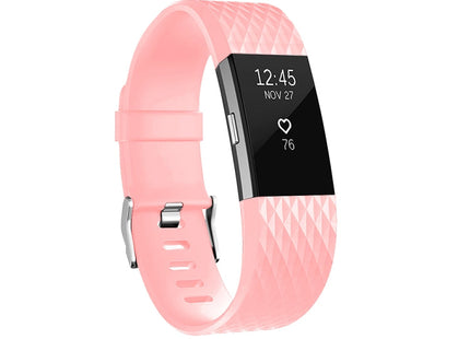 Diamond Pattern Adjustable Sport Watch Band for FITBIT Charge 2, Size: L, 12.5x8.5cm, L