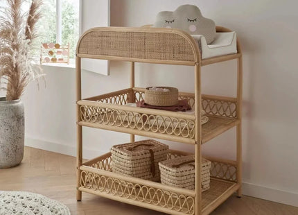 CuddleCo Aria Rattan Changing Table - Natural
