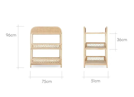 CuddleCo Aria Rattan Changing Table - Natural