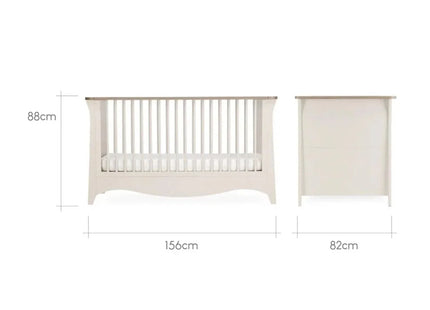 CuddleCo Clara Cot Bed - Cashmere & Ash