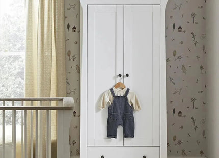 CuddleCo Clara 2 Door Double Wardrobe - White & Ash