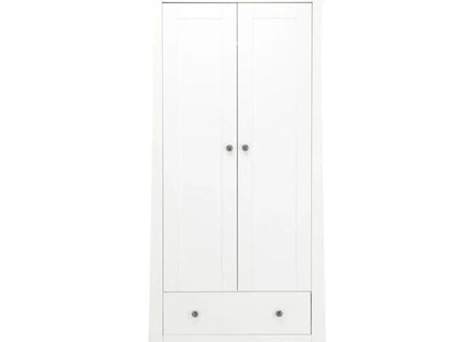 CuddleCo Clara 2 Door Double Wardrobe - White & Ash