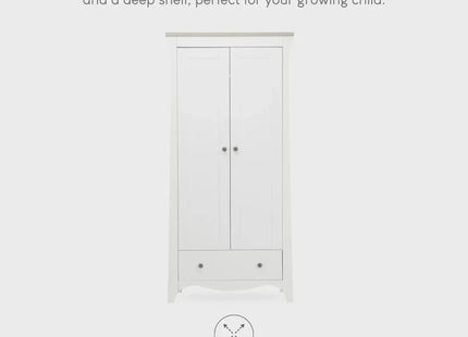 CuddleCo Clara 2 Door Double Wardrobe - White & Ash