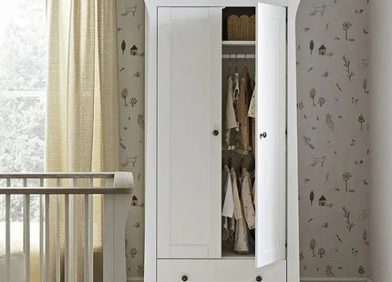 CuddleCo Clara 2 Door Double Wardrobe - White & Ash