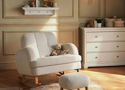 CuddleCo Etta Cuddle Nursing Chair & Foot Stool - Boucle Mushroom